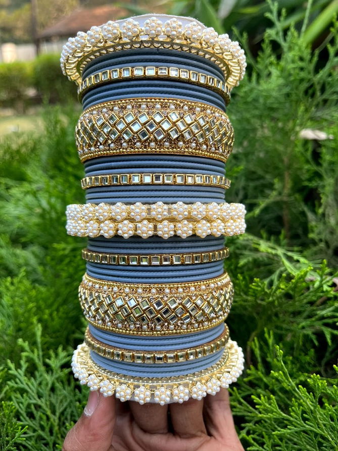 Designer Chudla Kada With Kundan Bangles Set 2 Wholesale Shop In Surat
